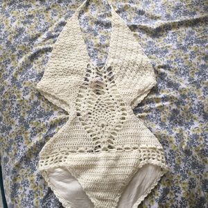 Brand new cream crochet style bathing suit